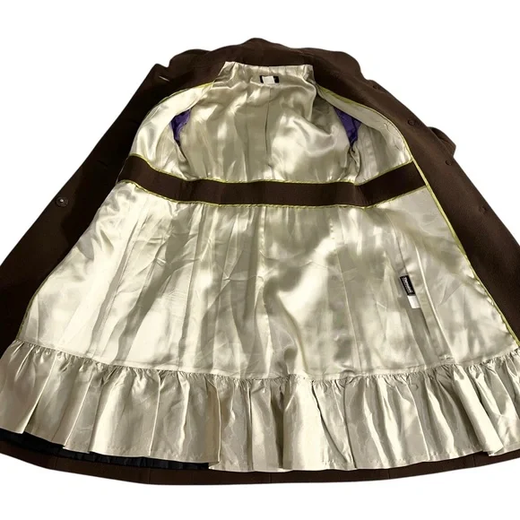 J. Crew Women’s Wool-Blend Chocolate Brown Day Coat Thinsulate Pea Coat Size 2 - Picture 4 of 15